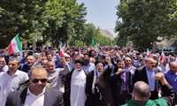 راهپیمایی دشمن شکن مردم خرم‌آباد پس از برگزاری نماز جمعه 